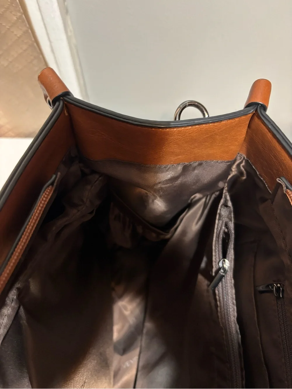 Saddle Brown Laptop Purse w/ Optional Crossbody Strap